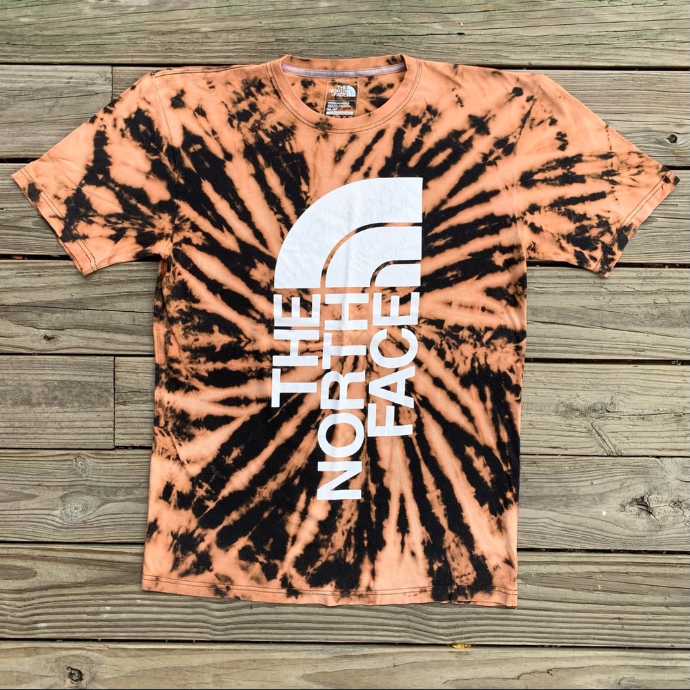 The North Face Logo Black Tie Dye Summer Shirt